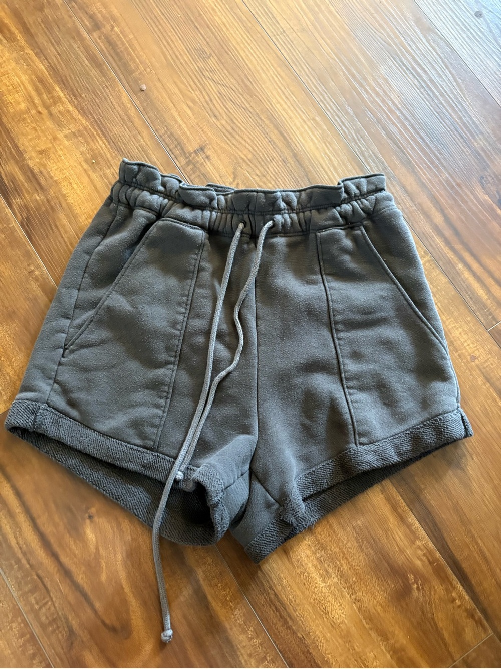 Abercrombie Cozy Women's Charcoal Drawstring Shorts